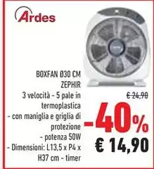 Ardes - Boxfan 030 Cm Zephir Ardes - Boxfan 030 Cm Zephir