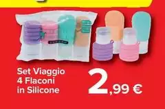 Set Viaggio 4 Flaconi In Silicone
