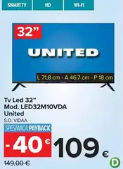 United - Tv Led 32" Mod. LED32M10VDA United - Tv Led 32" Mod. LED32M10VDA