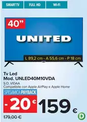 United - Tv Led Mod. Unled40m10vda United - Tv Led Mod. Unled40m10vda