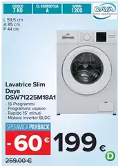 Daya - Lavatrice Slim DSW71225M18A11 Daya - Lavatrice Slim DSW71225M18A11