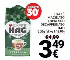 Hag - Caffè Macinato Espresso Decaffeinato Hag - Caffè Macinato Espresso Decaffeinato