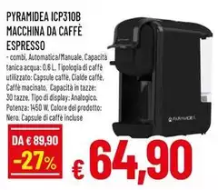 Pyramidea - Macchina Da Caffè Espresso Icp3108 Pyramidea - Macchina Da Caffè Espresso Icp3108