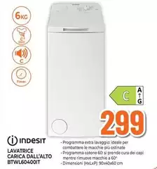 Indesit - Lavatrice Carica Dall'Alto BTWL60400IT Indesit - Lavatrice Carica Dall'Alto BTWL60400IT