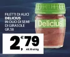 Delicius - Filetti Di Alici In Olio Di Semi Di Girasole
