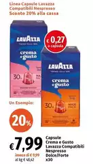 Lavazza - Capsule Crema E Gusto Compatibili Nespresso Dolce/Forte Lavazza - Capsule Crema E Gusto Compatibili Nespresso Dolce/Forte