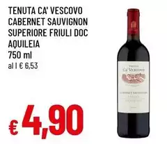 Tenuta Ca' Vescovo - Cabernet Sauvignon Superiore Friuli DOC Aquileia Tenuta Ca' Vescovo - Cabernet Sauvignon Superiore Friuli DOC Aquileia