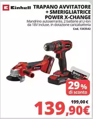 Einhell - Trapano Avvitatore + Smerigliatrice Power X-Change Einhell - Trapano Avvitatore + Smerigliatrice Power X-Change