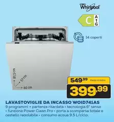 Whirlpool - Lavastoviglie Da Incasso WOID741AS Whirlpool - Lavastoviglie Da Incasso WOID741AS