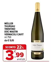 Cavit - Müller Thurgau Trentino DOC Mastri Vernacoli