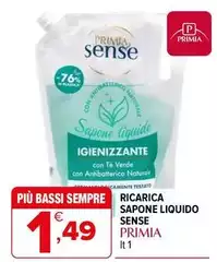 Primia - Ricarica Sapone Liquido Sense Primia - Ricarica Sapone Liquido Sense