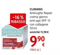 Clinians - Antirugh Repair Crema Giorno Anti-age Spf 15 Con Collagene 50 Ml Clinians - Antirugh Repair Crema Giorno Anti-age Spf 15 Con Collagene 50 Ml