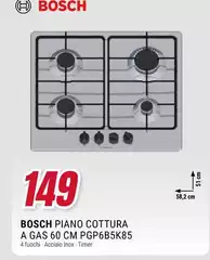Bosch - Piano Cottura A Gas 60 Cm PGP6B5K85 Bosch - Piano Cottura A Gas 60 Cm PGP6B5K85