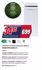 Haier - HW90-BPD133GU-S lavatrice Caricamento frontale 699 L A Bianco Haier - HW90-BPD133GU-S lavatrice Caricamento frontale 699 L A Bianco