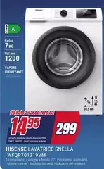 Hisense - Lavatrice Snella WFQP701219VM Hisense - Lavatrice Snella WFQP701219VM