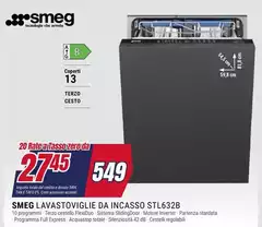 Smeg - Lavastoviglie Da Incasso STL632B Smeg - Lavastoviglie Da Incasso STL632B