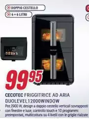 Cecotec - Friggitrice Ad Aria DUOLEVEL1200WINDOW Cecotec - Friggitrice Ad Aria DUOLEVEL1200WINDOW