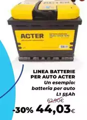 Acter - Linea Batterie Per Auto Acter - Linea Batterie Per Auto