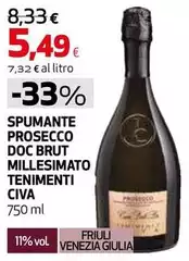 Tenimenti civa - Spumante Prosecco DOC Brut Millesimato Tenimenti civa - Spumante Prosecco DOC Brut Millesimato