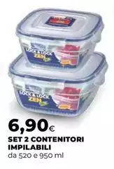 Lock & lock - Set 2 Contenitori Impilabili Lock & lock - Set 2 Contenitori Impilabili