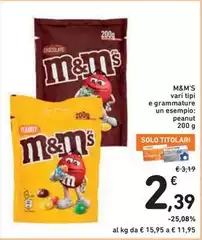 M&M's - Vari Tipi E Grammature M&M's - Vari Tipi E Grammature