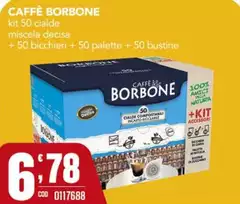 Caffe borbone - Kit 50 Cialde Miscela Decisa + 50 Bicchieri + 50 Palette + Bustin