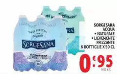 Sorgesana - Acqua/ Naturale/ Lievemente Frizzante 6 Bottiglie X 50 Cl Sorgesana - Acqua/ Naturale/ Lievemente Frizzante 6 Bottiglie X 50 Cl
