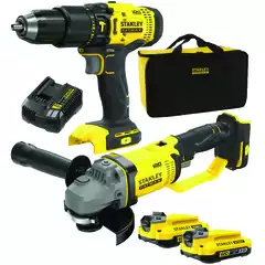 Stanley - Set Trapano Avvitatore V20 + Smerigliatrice Stanley - Set Trapano Avvitatore V20 + Smerigliatrice
