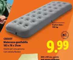 Crivit - Materasso Gonfiabile 183 X 76 X 21cm Crivit - Materasso Gonfiabile 183 X 76 X 21cm