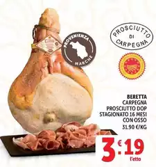 Beretta - Prosciutto DOP Stagionato 16 Mesi Con Osso Beretta - Prosciutto DOP Stagionato 16 Mesi Con Osso