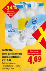 Latteria ovaro - Latte Parzialmente Scremato Italiano Uht Xxl Latteria ovaro - Latte Parzialmente Scremato Italiano Uht Xxl