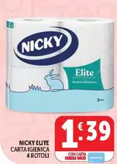 Nicky - Elite Carta Igienica 4 Rotoli Nicky - Elite Carta Igienica 4 Rotoli