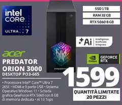 Acer - Predator Orion 3000 Desktop PO3-665 Acer - Predator Orion 3000 Desktop PO3-665