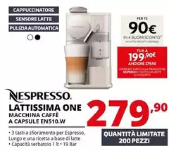 Nespresso - Lattissima One Macchina Caffè A Capsule EN510.W