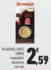 Conad - 10 Capsule Caffè Conad - 10 Capsule Caffè