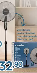 Kasaviva - Ventilatore Loki A Piantana Con Telecomando 45w Kasaviva - Ventilatore Loki A Piantana Con Telecomando 45w