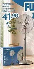 Kasaviva - Ventilatore Cromato Con Piantana 60w Kasaviva - Ventilatore Cromato Con Piantana 60w