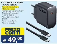 Sbs - Kit Caricatore 45w + Cavo Type-C Sbs - Kit Caricatore 45w + Cavo Type-C