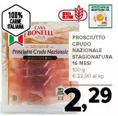 Casa bonelli - Prosciutto Crudo Nazionale Stagionatura 16 Mesi Casa bonelli - Prosciutto Crudo Nazionale Stagionatura 16 Mesi