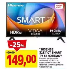 Hisense - 32E410T Smart TV 32 HD Ready Hisense - 32E410T Smart TV 32 HD Ready