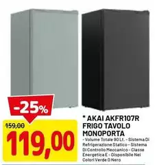 Akai - AKFR107R frigo tavolo monoporta Akai - AKFR107R frigo tavolo monoporta