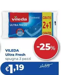 Vileda - Ultra Fresh Spugna 3 Pezzi Vileda - Ultra Fresh Spugna 3 Pezzi