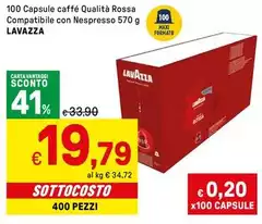 Lavazza - 100 Capsule Caffé Qualità Rossa Compatibile Con Nespresso Lavazza - 100 Capsule Caffé Qualità Rossa Compatibile Con Nespresso