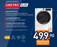 Hoover - Asciugatrice Link Pro Slim HLPB4H7A2TBEX11 Hoover - Asciugatrice Link Pro Slim HLPB4H7A2TBEX11