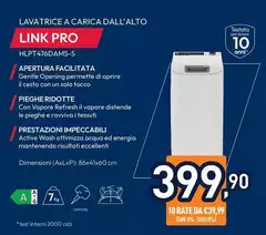 Hoover - Lavatrice A Carica Dall'Alto Link Pro HLPT476DAM5-S Hoover - Lavatrice A Carica Dall'Alto Link Pro HLPT476DAM5-S