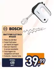 Bosch - Sbattitore Elettrico MFQ4020 Bosch - Sbattitore Elettrico MFQ4020