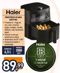 Haier - Friggitrice Ad Aria HAF5TWA Haier - Friggitrice Ad Aria HAF5TWA