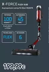 Rowenta - X-Force Flex 9.60 Aspirapolvere Senza Fili Mod. RH2079 Rowenta - X-Force Flex 9.60 Aspirapolvere Senza Fili Mod. RH2079