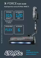 Rowenta - X-Force Flex 16.60 Aspirapolvere Senza Fili Mod.RH9C71 Rowenta - X-Force Flex 16.60 Aspirapolvere Senza Fili Mod.RH9C71