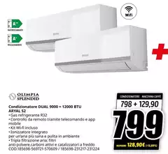 Olimpia splendid - Condizionatore Dual 9000 + 12000 BTU ARYAL 52 Olimpia splendid - Condizionatore Dual 9000 + 12000 BTU ARYAL 52